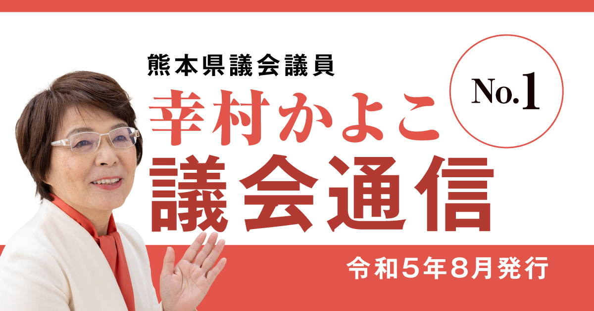 熊本県議会議員 幸村かよこ 議会通信 1号(令和5年8月発行)はじめての議会報告