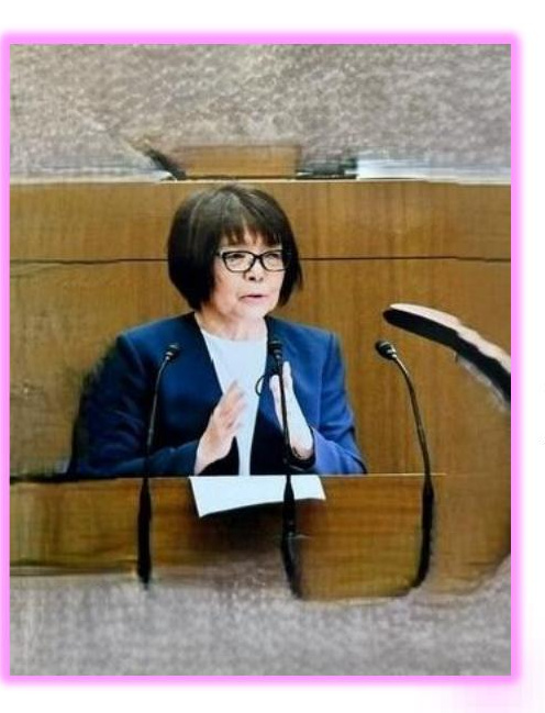 熊本県議会で一般質問をする幸村かよこ県議